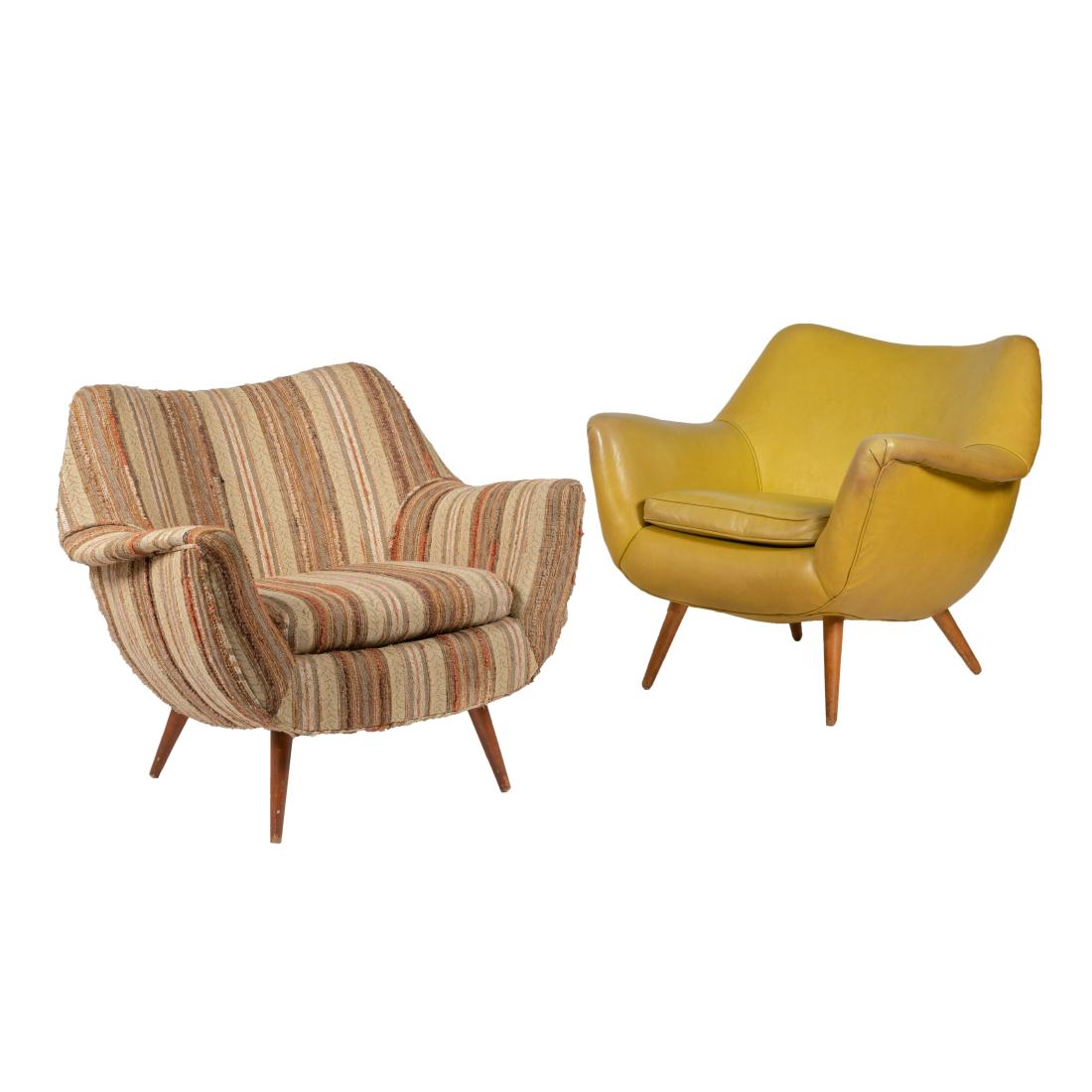 Lawrence Peabody - Selig - Lounge Chairs: Description - A pair of lounge chairs by Lawrence Peabody for Selig. Dimensions - 28" x 35" x 32"