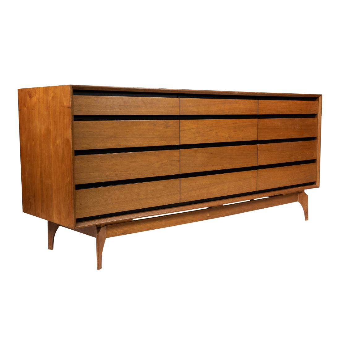 Walnut Floating Base Triple Dresser (1 of 6)