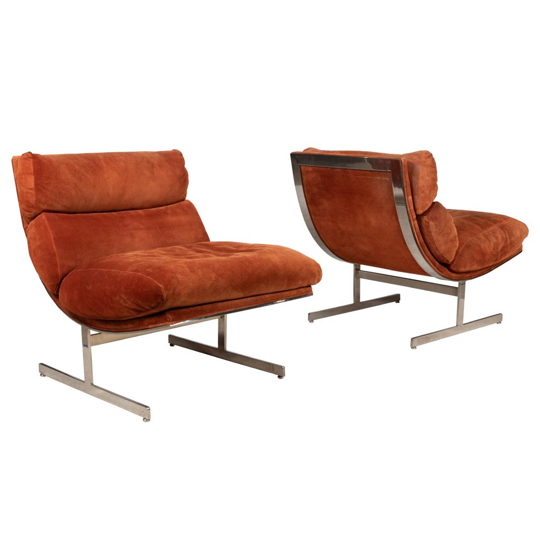 Kipp Stewart - Directional - Suede Lounge Chairs (1 of 7)