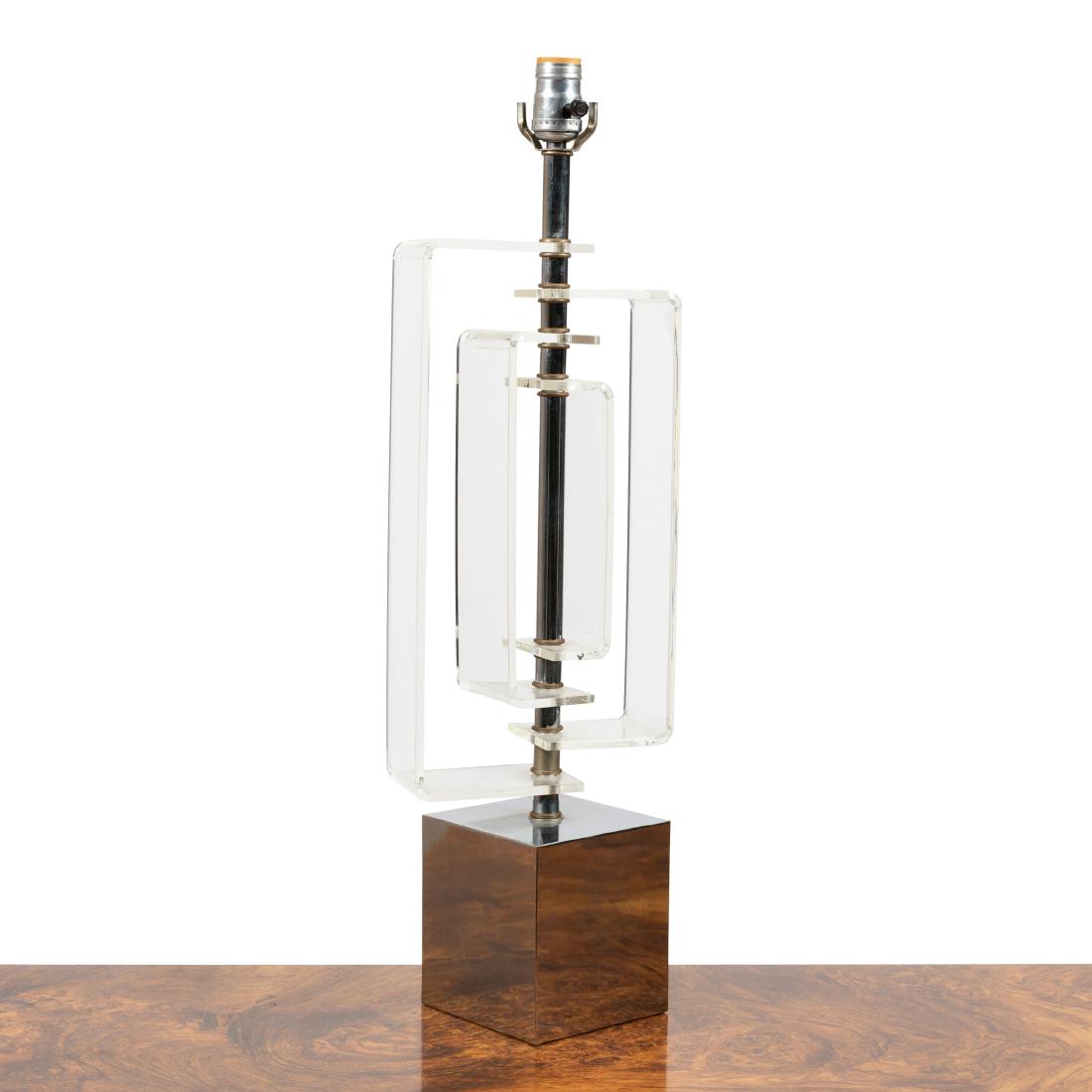 Lucite & Chrome Kinetic Table Lamp (1 of 4)