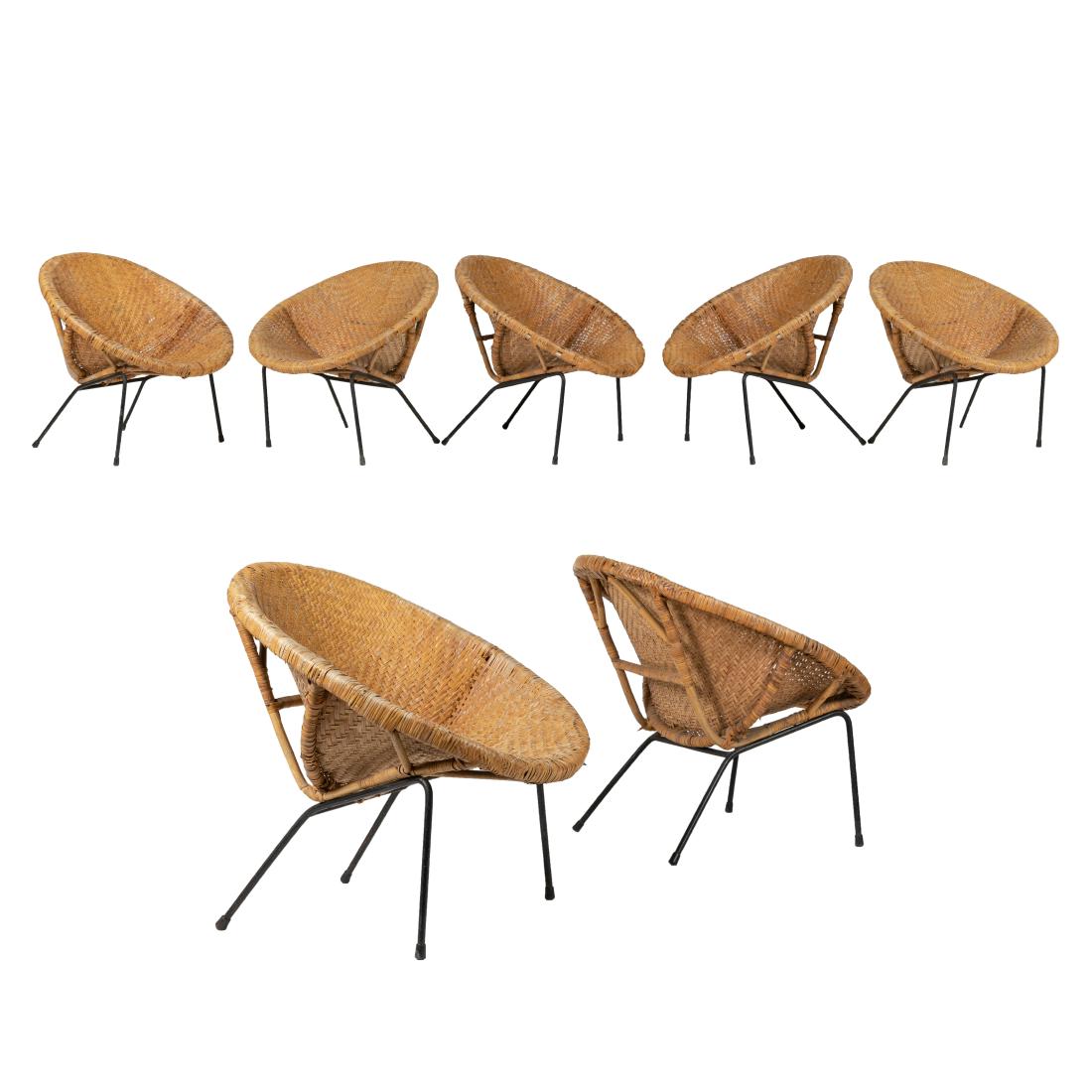 Hoop Chairs - Iron & Wicker - Six (1 of 6)