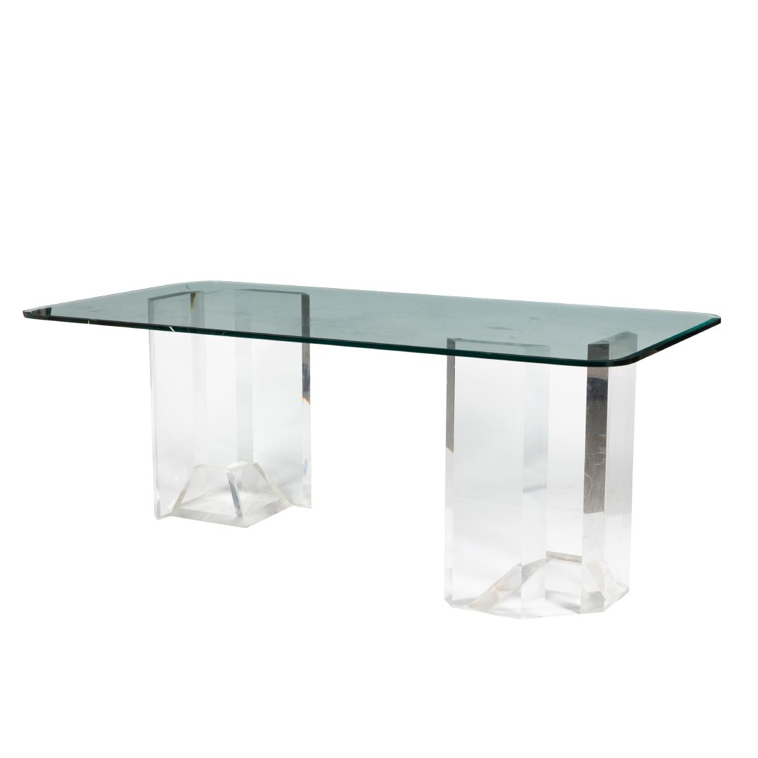 Double Pedestal Lucite Dining Table (1 of 2)