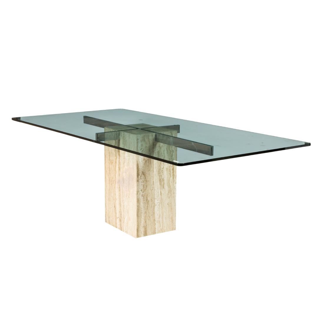 Artedi - Travertine & Glass Dining Table (1 of 2)