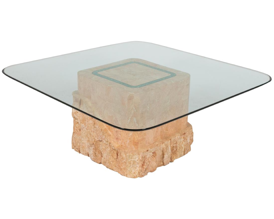 Fossilized Coral Glass Top Coffee Table (1 of 2)