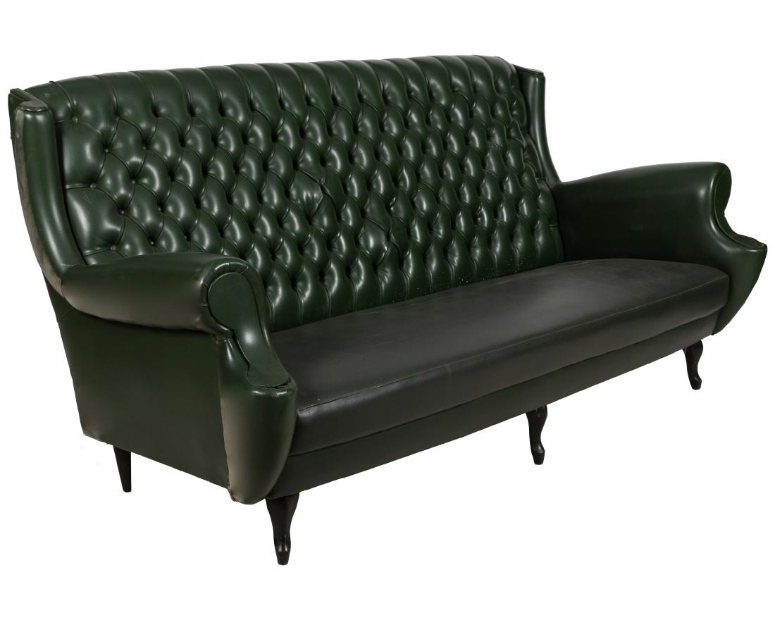 French Style - Tufted Vinyl Sofa (1 of 3)