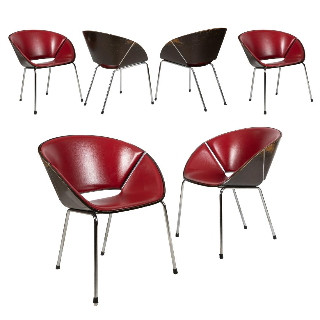Bentwood and Chrome Clam Chairs - Six (1 of 3)