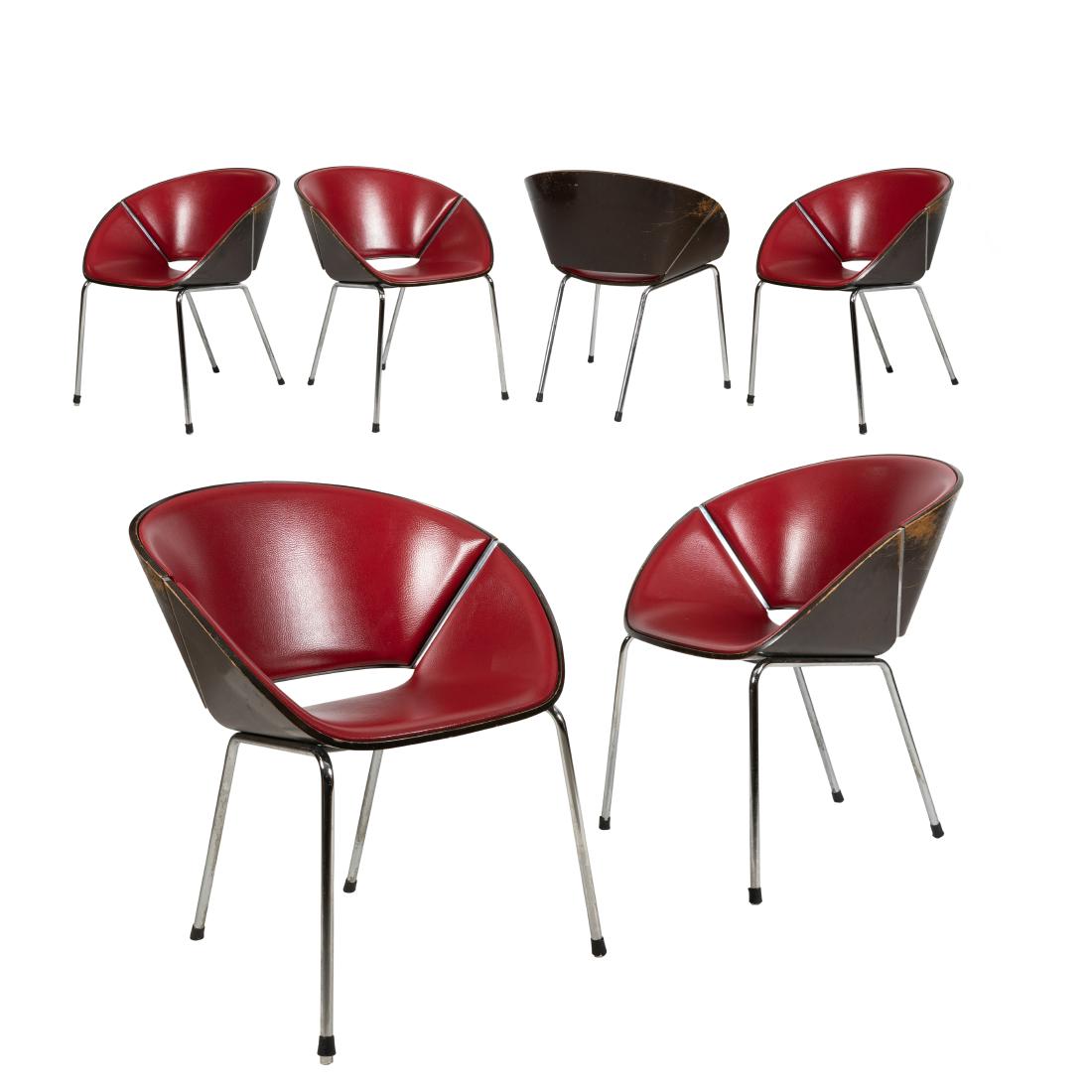Bentwood and Chrome Clam Chairs - Six (1 of 3)