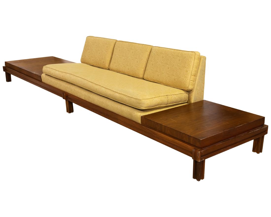 Mid Century Sofa - Attached End Tables (1 of 5)