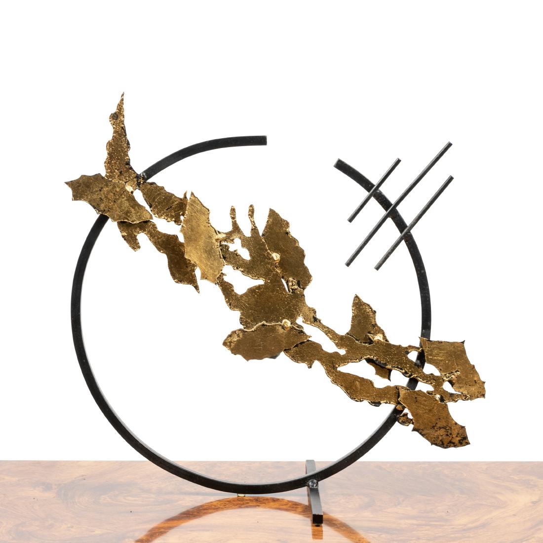 Modernist Metal Sculpture: Description - Modernist metal sculpture Dimensions - 21" x 21" x 11"