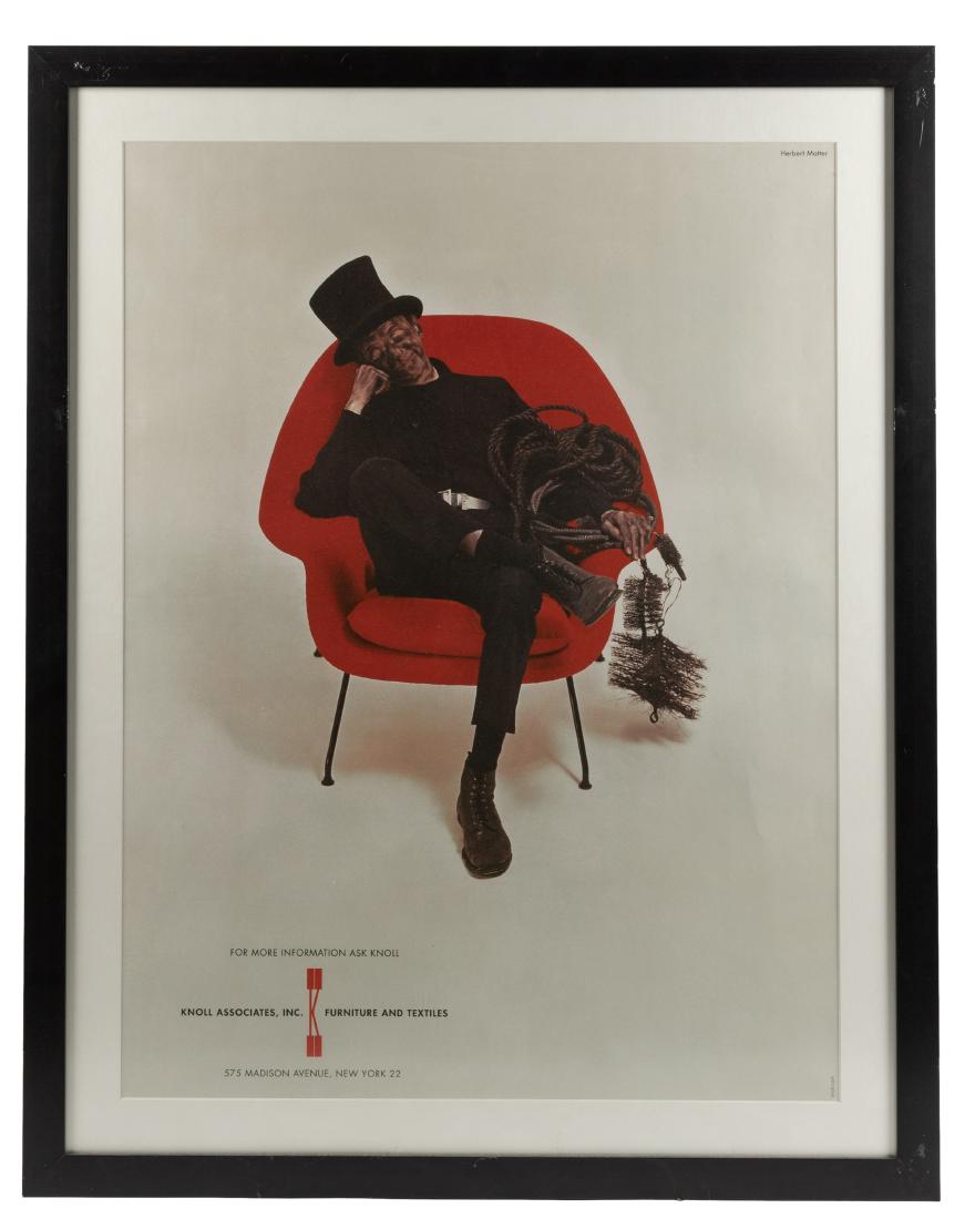 Knoll - Womb Chair Poster: Description - A framed Knoll poster for the Womb chair. Dimensions - 38" x 29.5"