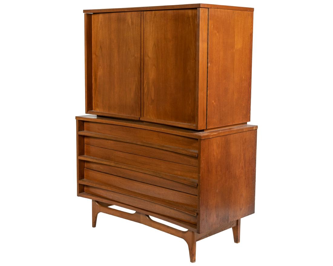 Young Mfg - Concave Walnut High Chest (1 of 3)