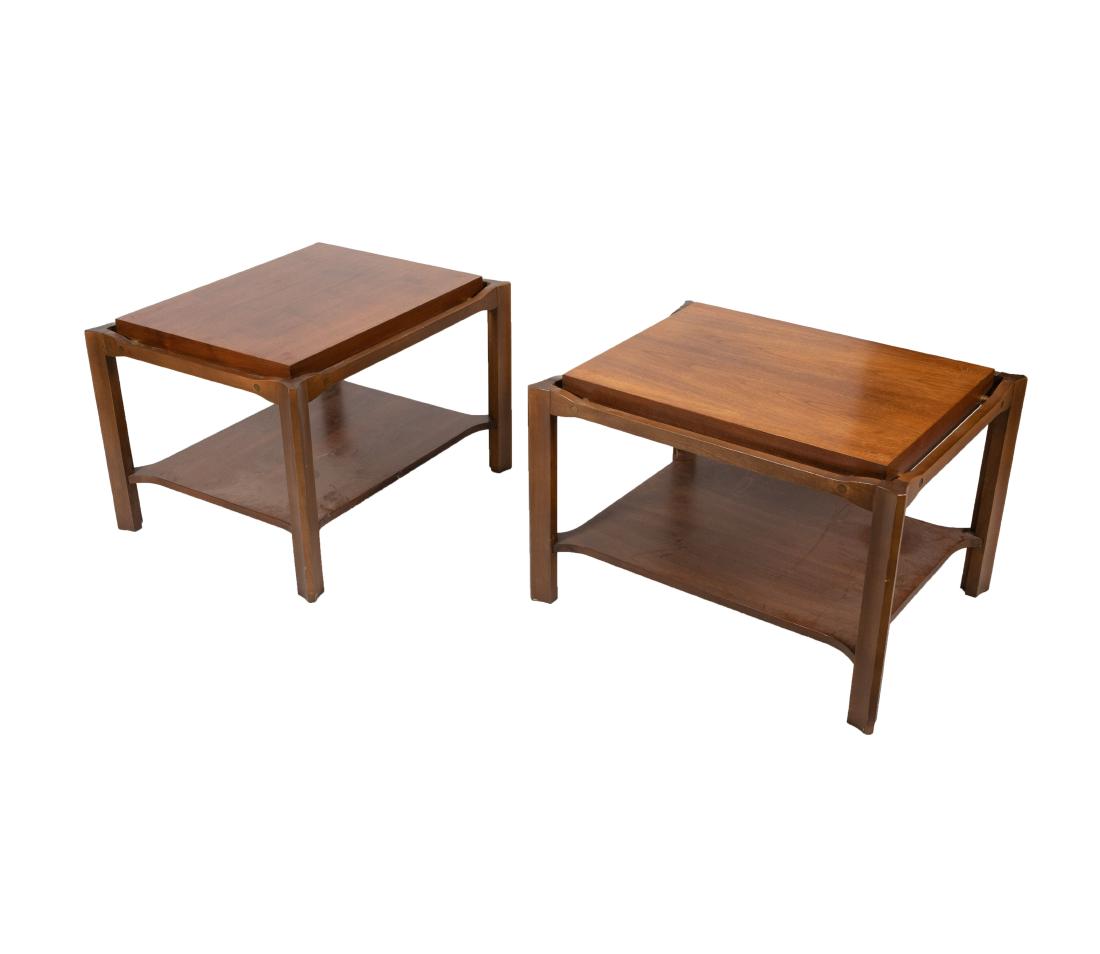 Lane - Walnut & Brass Lamp Tables (1 of 3)