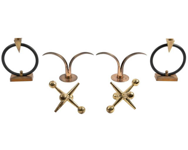 Mid Century Candlesticks And Jacks