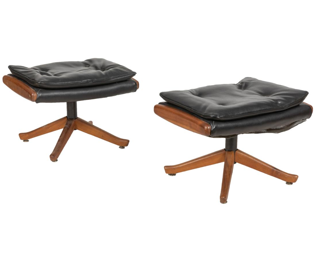 Mid Century Teak Ottomans - Pair (1 of 1)