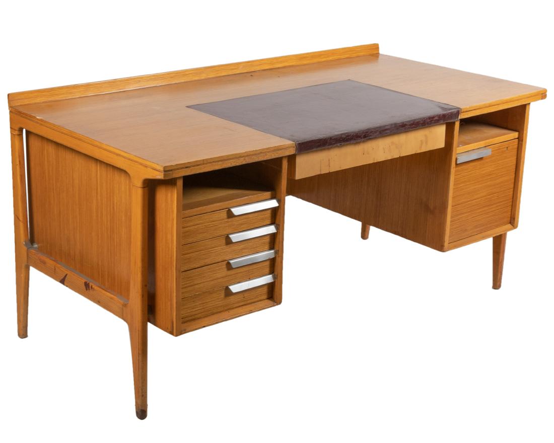 Mid Century Zebra Veneered Desk (1 of 2)