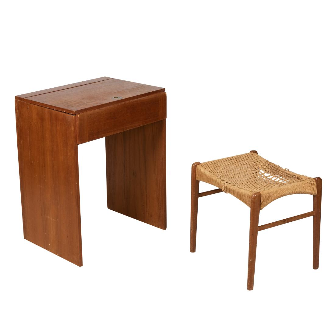 Danish Teak Vanity and Bench (1 of 4)