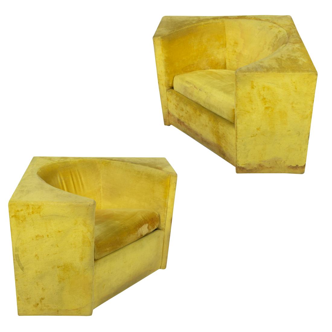 Milo Baughman - Carsons - Corner Chairs: Description - Pair of Milo Baughman for Carson corner chairs. Dimensions - 26" x 35" x 35"