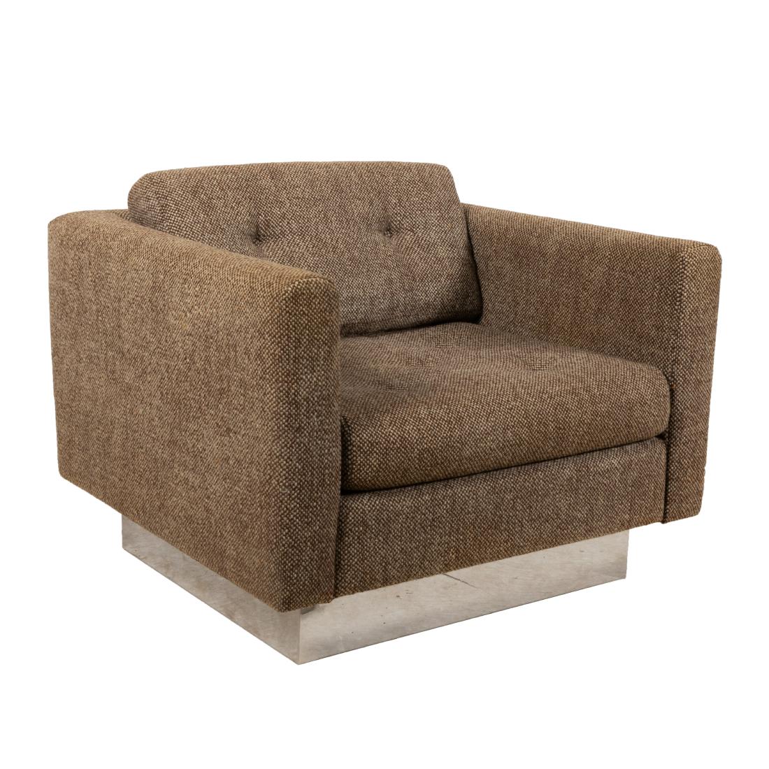 Milo Baughman Style - Club Chair - Chrome Base (1 of 3)