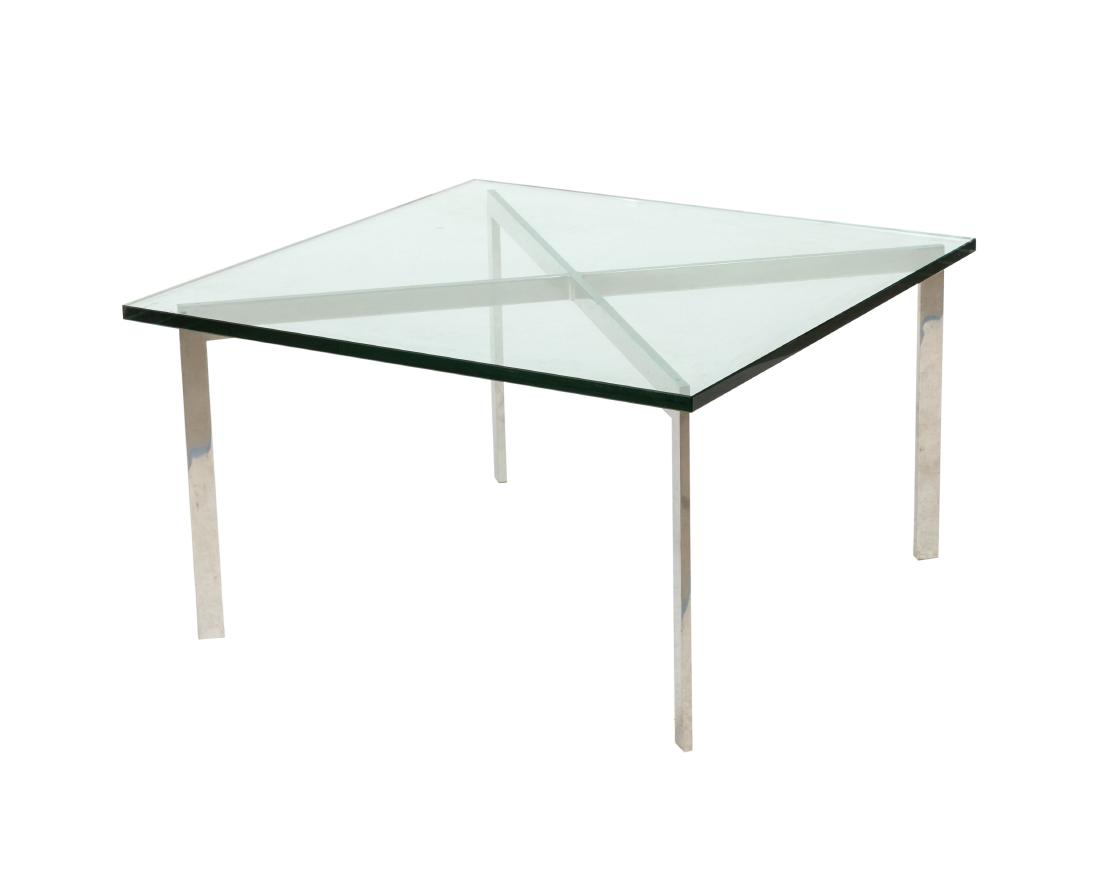 Mies Van Der Rohe - Barcelona Coffee Table: Description - Mies Van Der Rohe for Knoll, Barcelona coffee table. Dimensions - 17" x 30" x 30"
