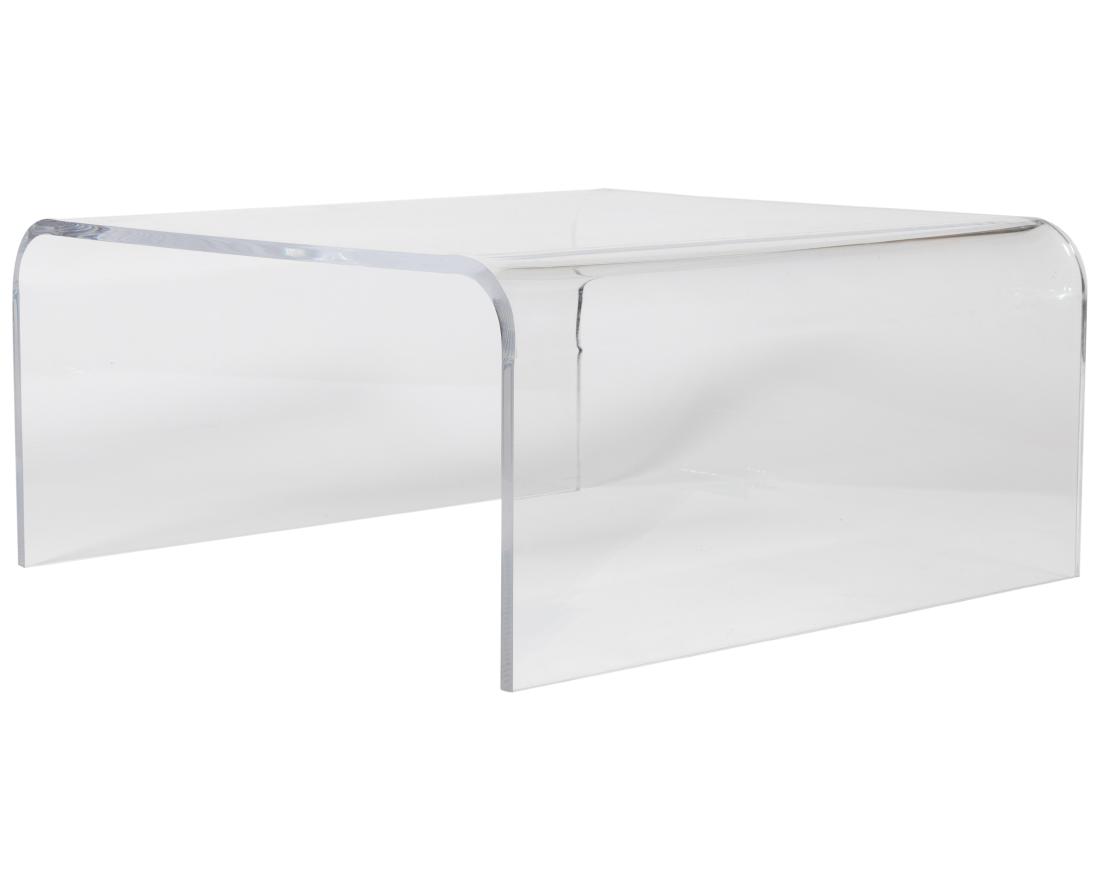 Lucite Waterfall Coffee Table: Description - Lucite waterfall coffee table Dimensions - 17" x 36" x 36"