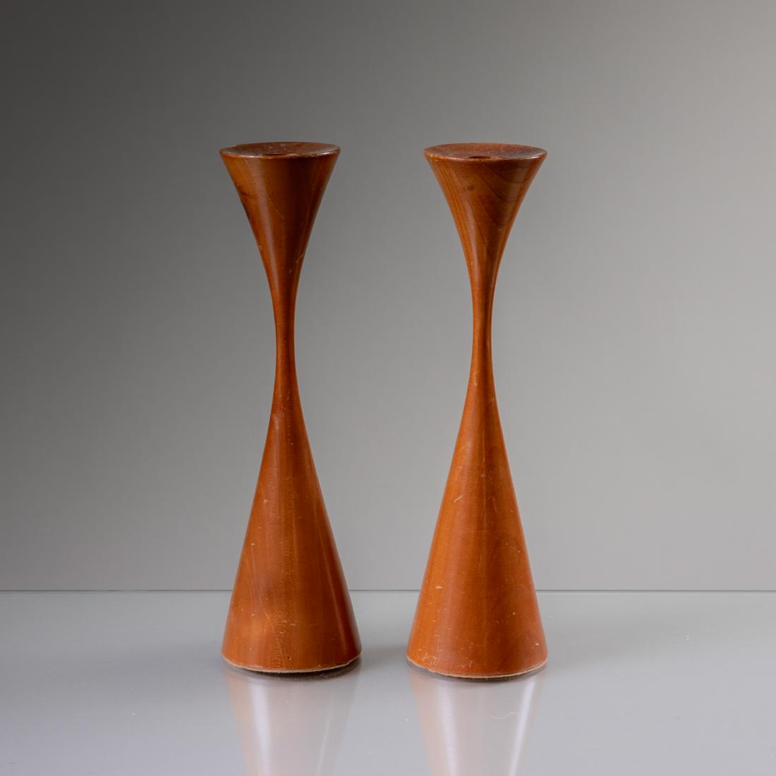 Rude Osolnik - Candle Holders: Description - Pair of Rude Osolnik candle holders. Dimensions -9.25" x 2.5"