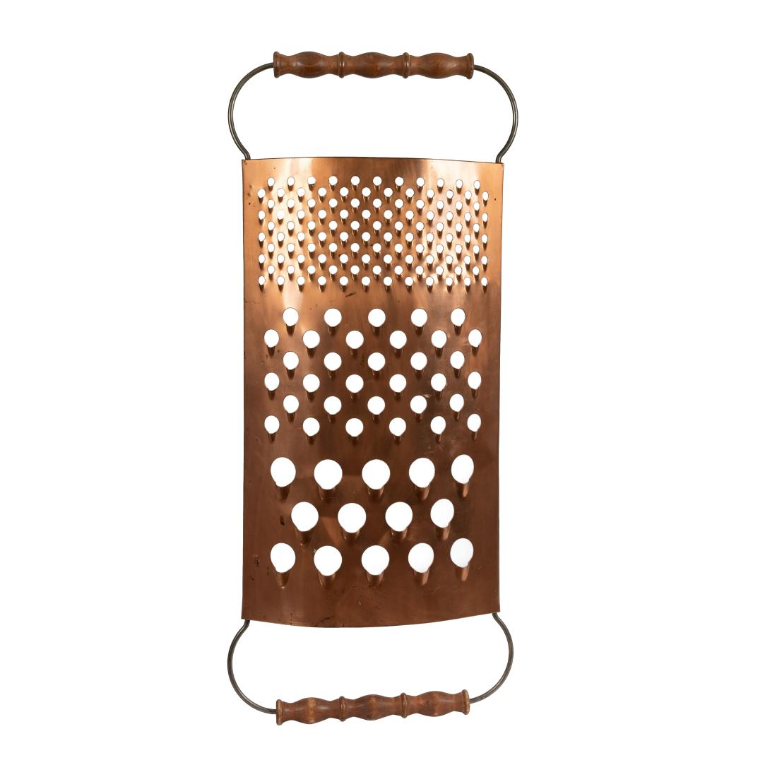 Curtis Jere - Copper Cheese Grater: Description - A copper cheese grater by Curtis Jere. Signed and dated. Dimensions - 40" x 14"