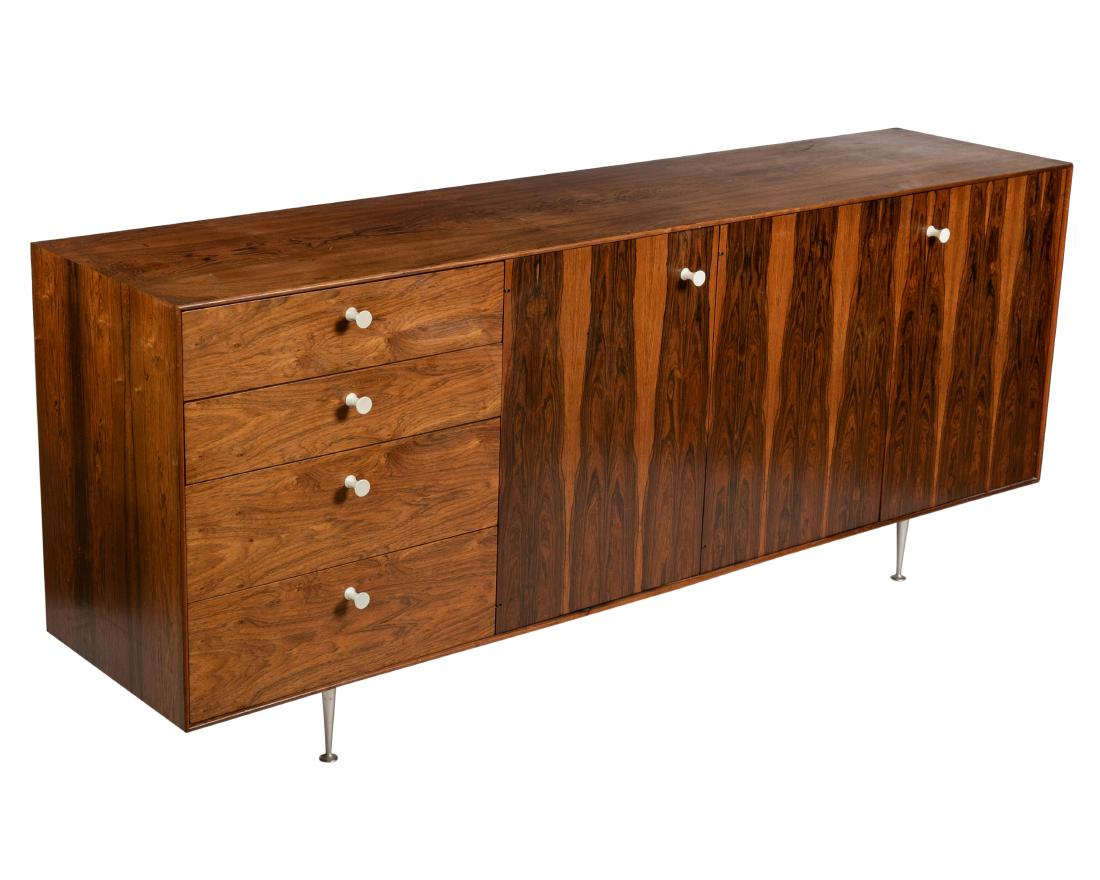 George Nelson - Thin Edge Rosewood Credenza: Description - George Nelson Rosewood thin edge credenza Dimensions - 33.5" x 80" x 18"