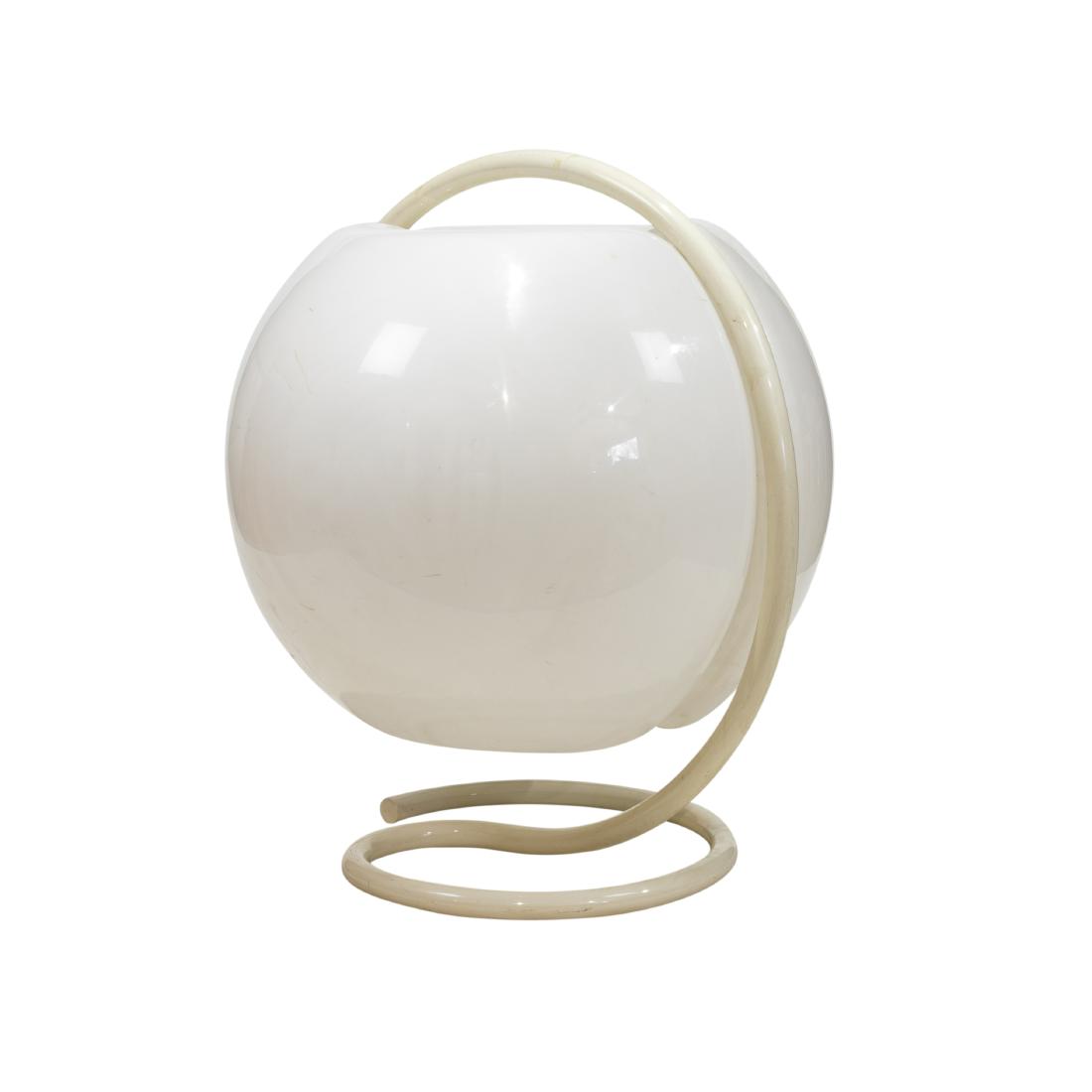 Harvey Guzzini - Plastic Ball Floor Lamp: Description - Harvey Guzzini plastic ball floor lamp, white. Dimensions - 40" x 35"