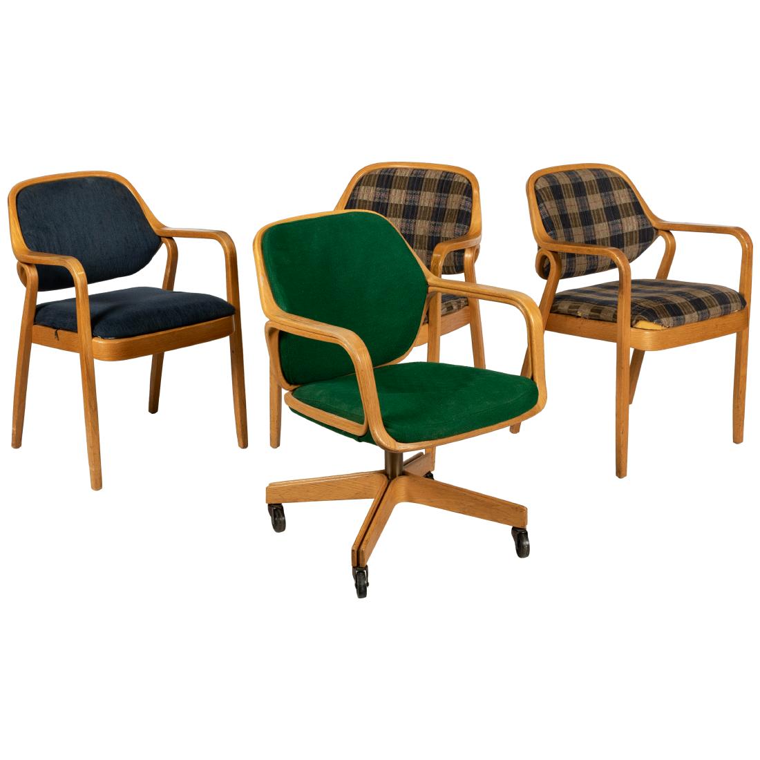 Don Petitt - Knoll - Bent Oak Chairs: Description - Don Petitt, Knoll Bent oak chairs Dimensions - Desk chair: 32" x 24" x 26"