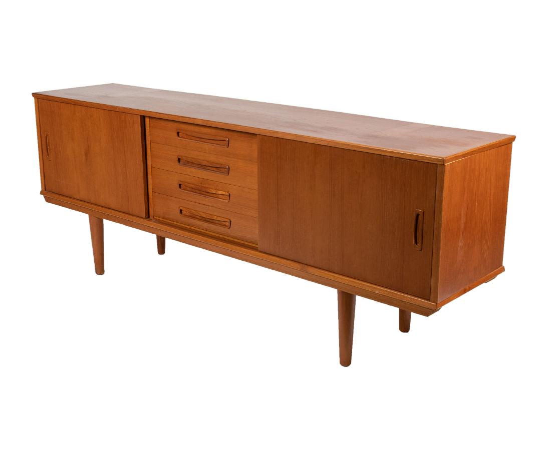 Danish Teak Credenza: Description - Danish teak credenza Dimensions - 30" x 79" x 17"