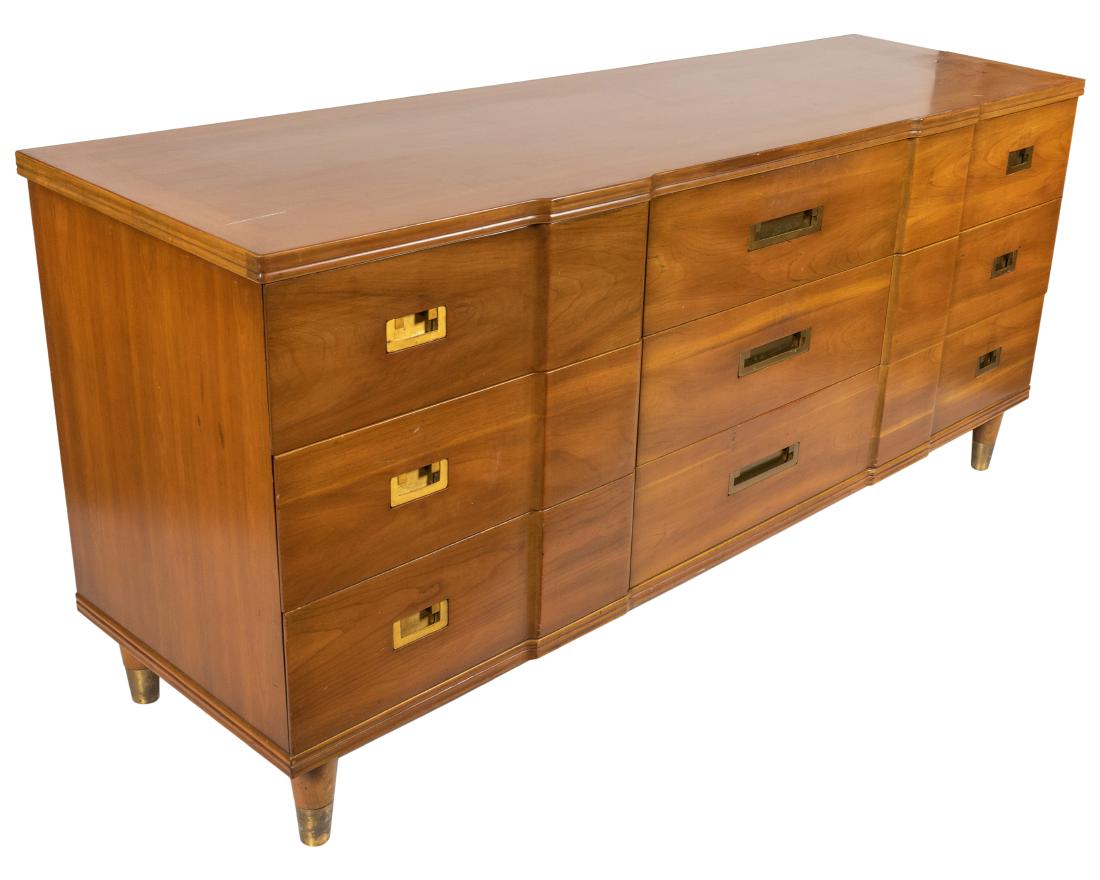 John Widdicomb - Walnut - Double Dresser: Description - John Widdicomb doulbe dresser in walnut Dimensions - 33" x 70" x 21"
