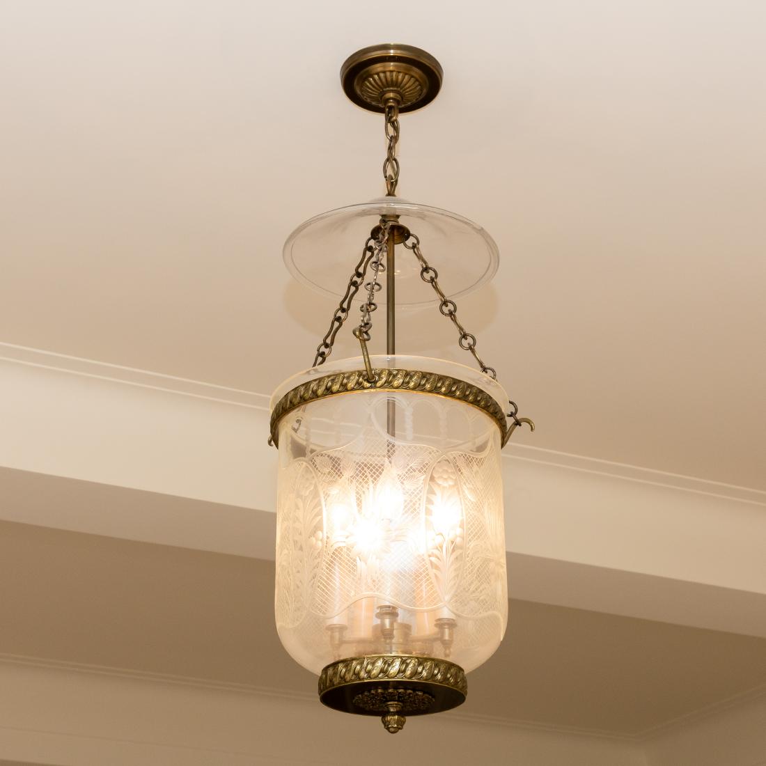 George III Etched Glass Bell Fixture (1 of 6)