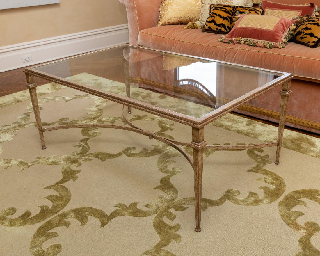 Silvered Iron Glass Top Coffee Table (1 of 4)