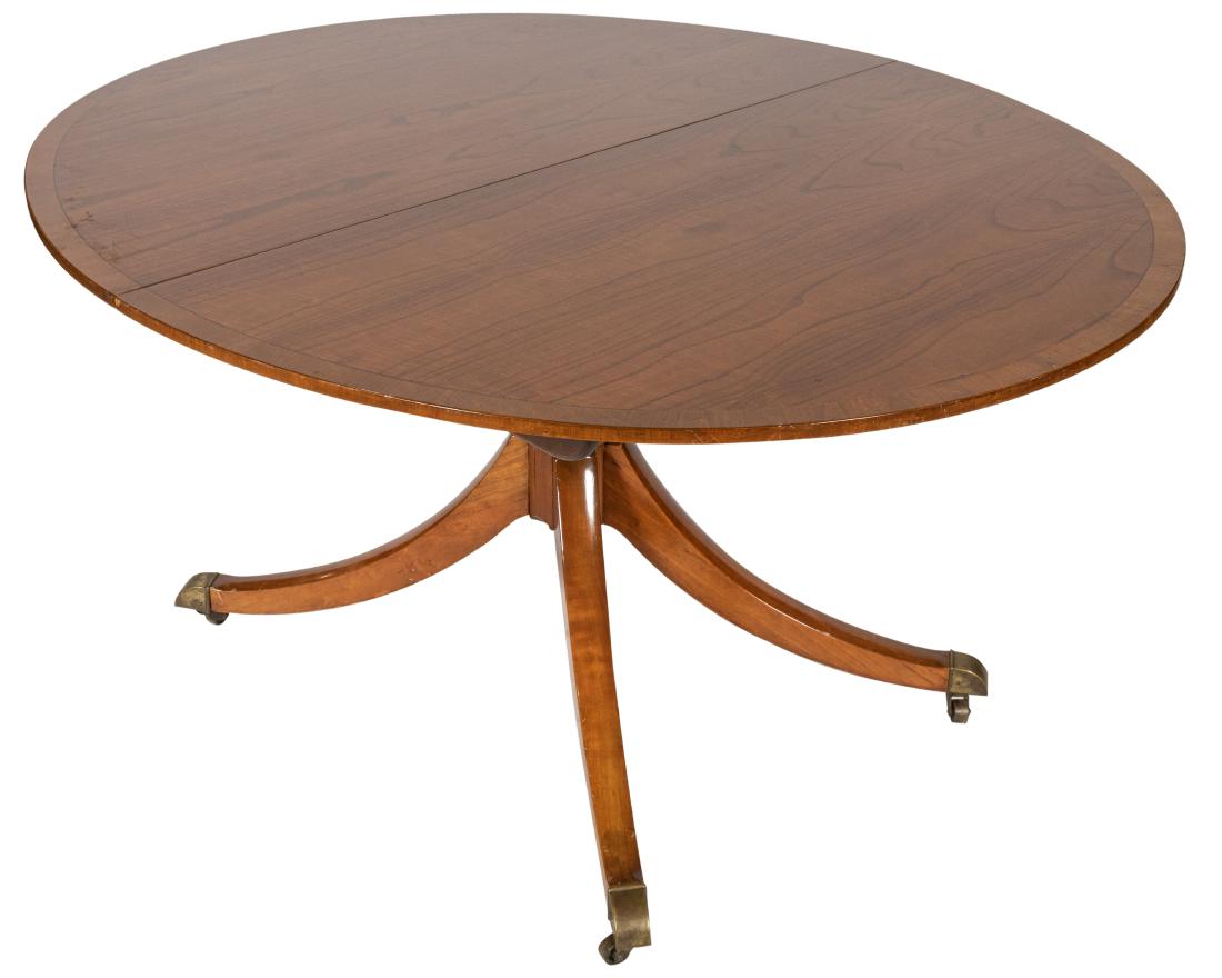 Baker - Banded Walnut Pedestal Dining Table (1 of 9)