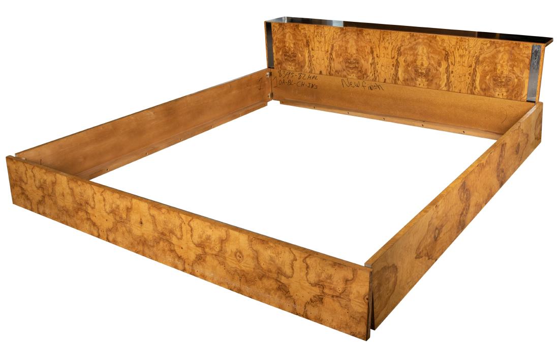Milo Baughman Style - Burl King Size Bed (1 of 3)