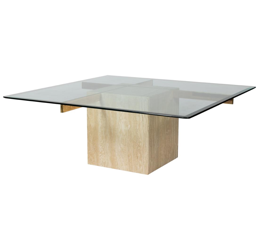 Artedi - Travertine & Glass Coffee Table (1 of 2)