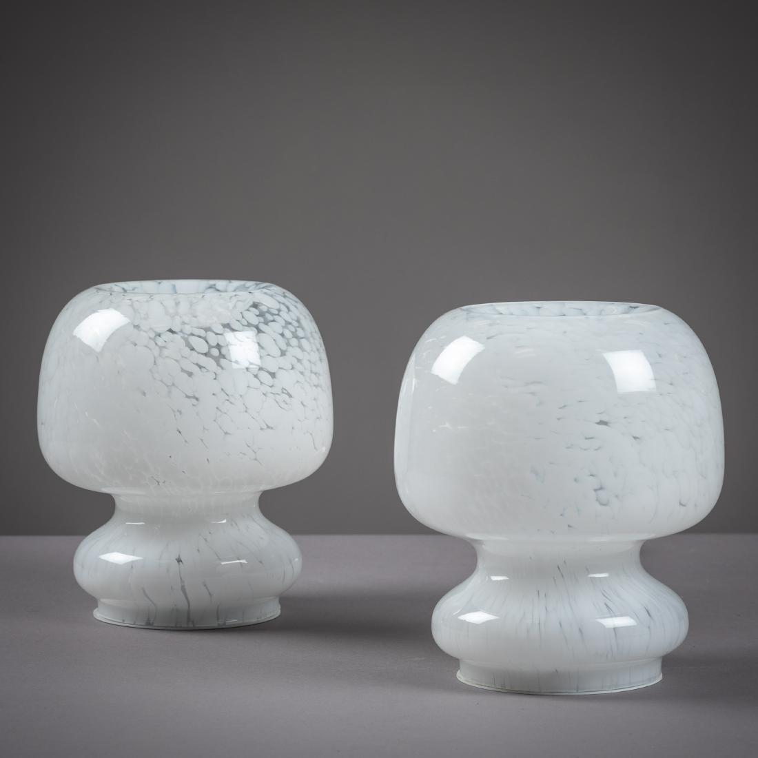 Italian Murano Mushroom Lamps - Pair (1 of 3)