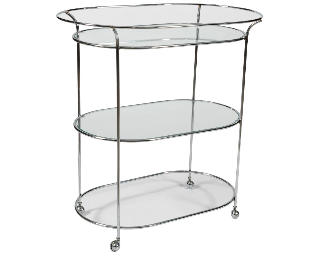 Glass & Chrome Serving Cart (1 of 3)