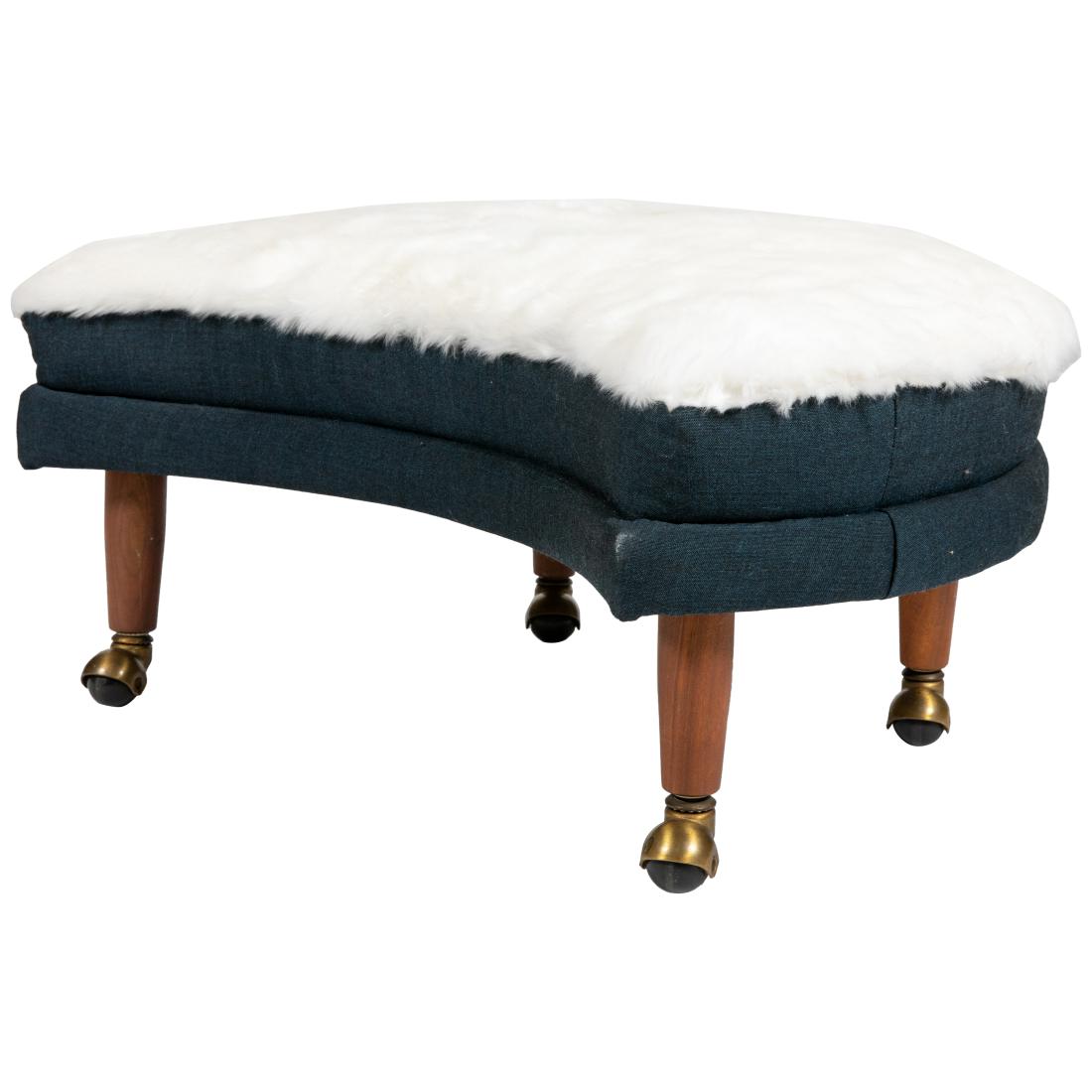 Adrian Pearsall - Havana Ottoman: Description - Adrian Pearsall for Craft Associates rolling plush, Havana Ottoman. Dimensions - 14" x 31" x 22"