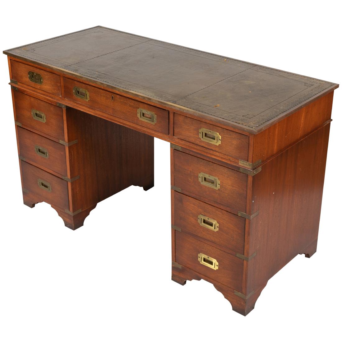 Leather Top Campaign Desk (1 of 5)