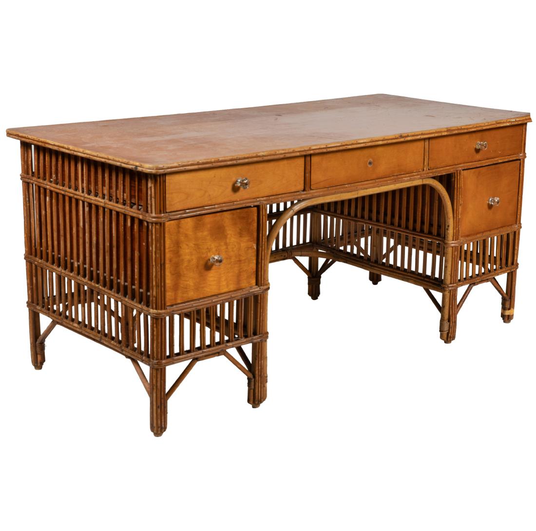 Split Reed Rattan Desk (1 of 3)