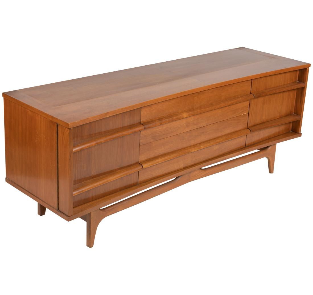Walnut Concave Credenza (1 of 2)