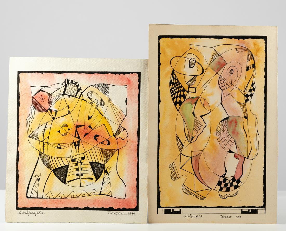 Carl Pappe - Two Abstract Watercolors (1 of 3)