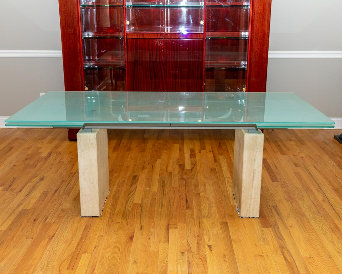 Cattelan Italia - Travertine & Glass Dining Table (1 of 5)