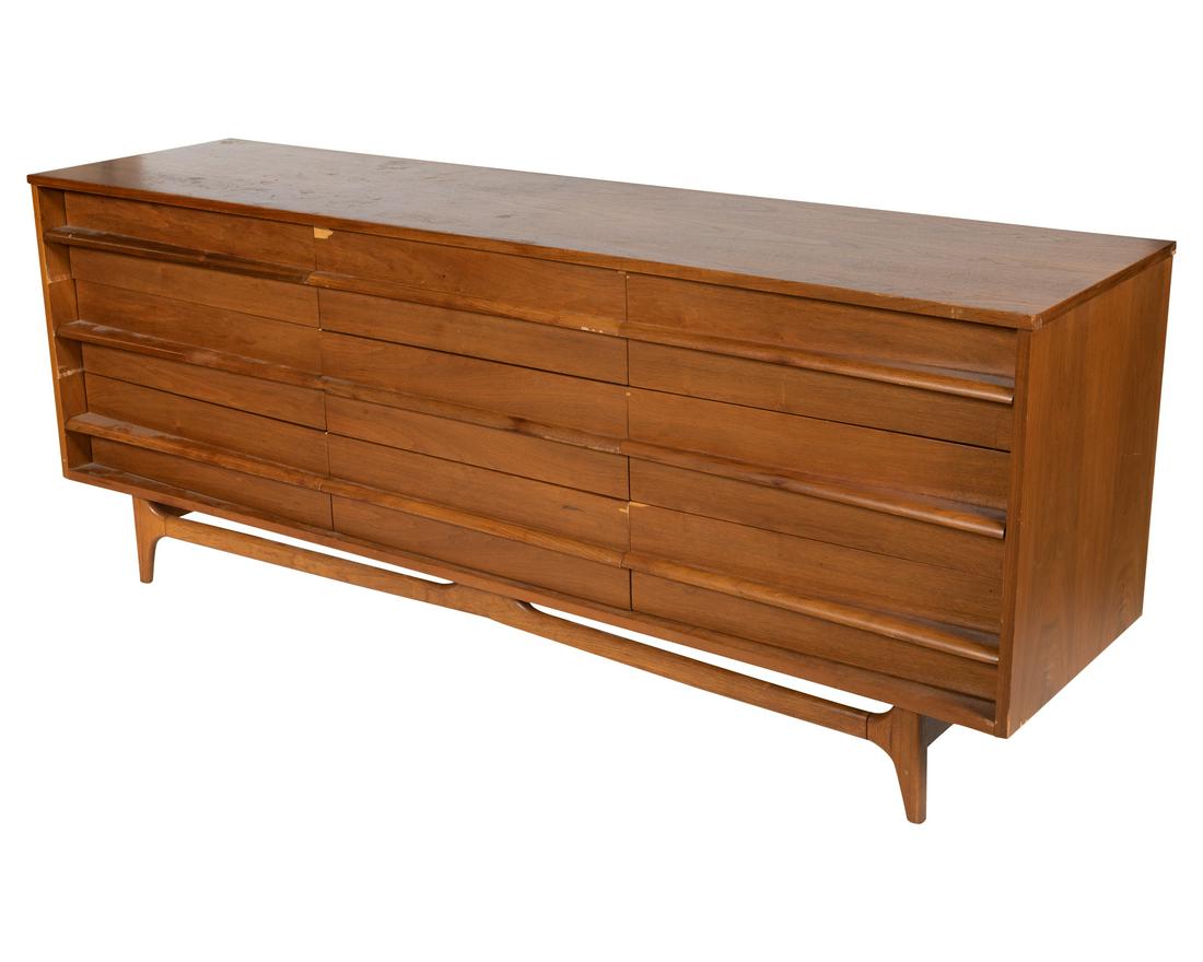 Walnut Concave Triple Dresser (1 of 5)