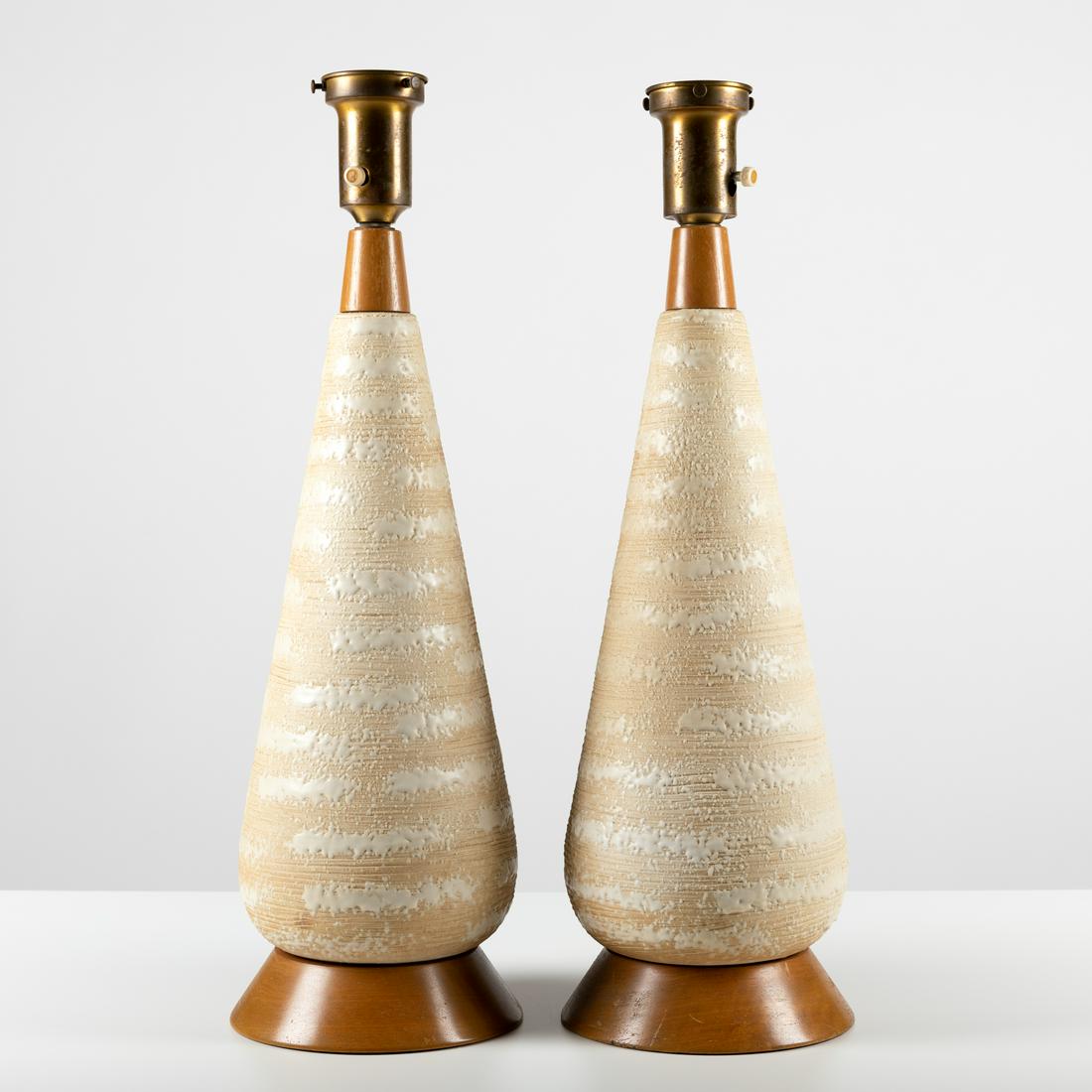 Mid Century Ceramic Lamps - Pair (1 of 4)