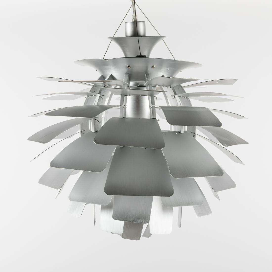 Poul Henningsen Style - Artichoke Pendant Fixture: Description - Poul Henningsen style artichoke pendant fixture. Dimensions - pendant - 20" x 20"