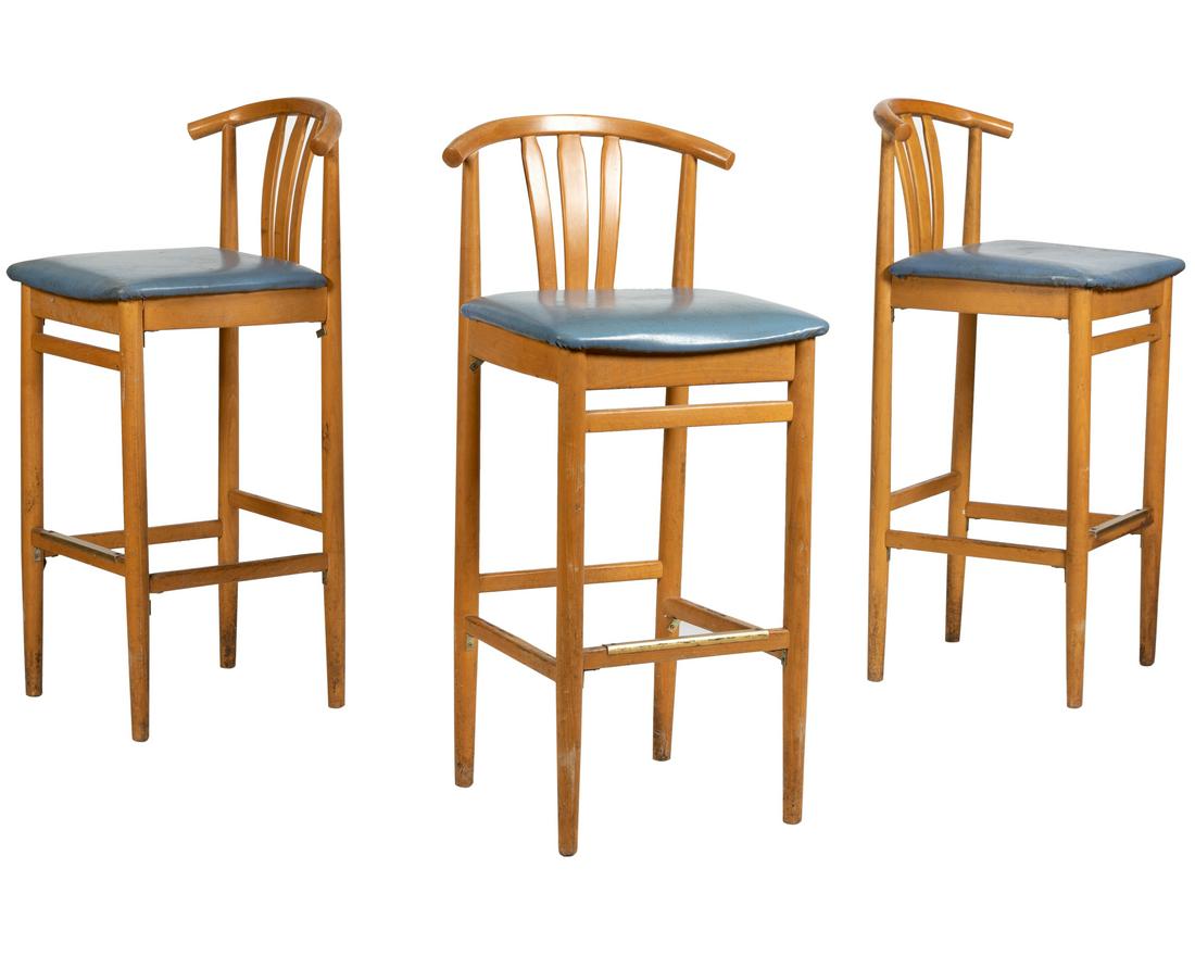 Wishbone Bar Stools: Description - Wishbone bar stools. Dimensions - 42" x 19" x 19"