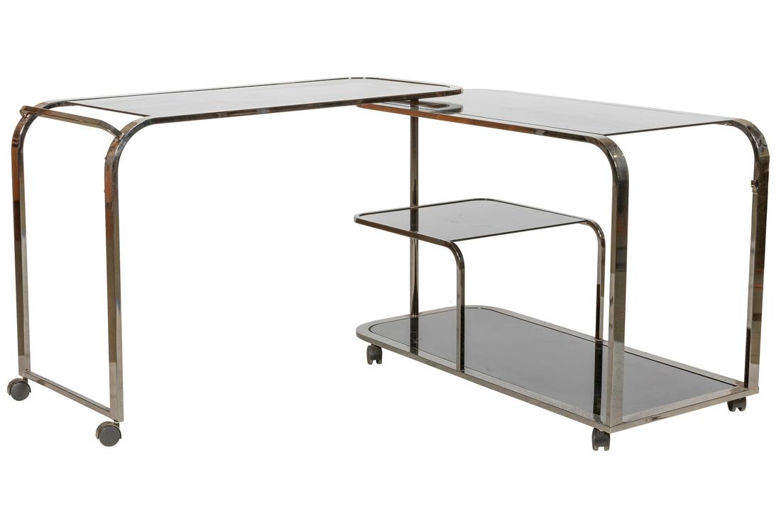 DIA - Chrome and Smoked Glass Bar Cart (1 of 3)