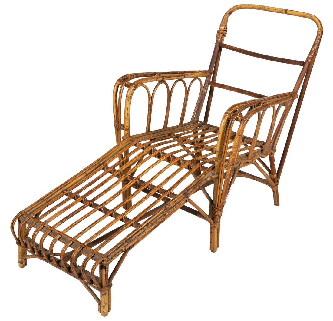 Split Reed Rattan Chaise Lounge: Description - Split reed, rattan chaise lounge Dimensions - 36" x 58" x 26"